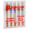 SINGER® Titanium Universal & Ball Point Needles, Assorted Sizes -- Product Image