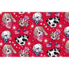 Tela «Patriotic Pups on Red Dogs», 100 % algodón. Precio por yarda