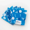 6 «fat quarters» — 3 estampados x 2 de cada uno: «Aqua Ice Cream», 100 % algodón, precortados, azul