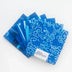 6 Fat Quarters - 3 Prints x 2 of Each Aqua Squiggles 100% Cotton Precut Blue