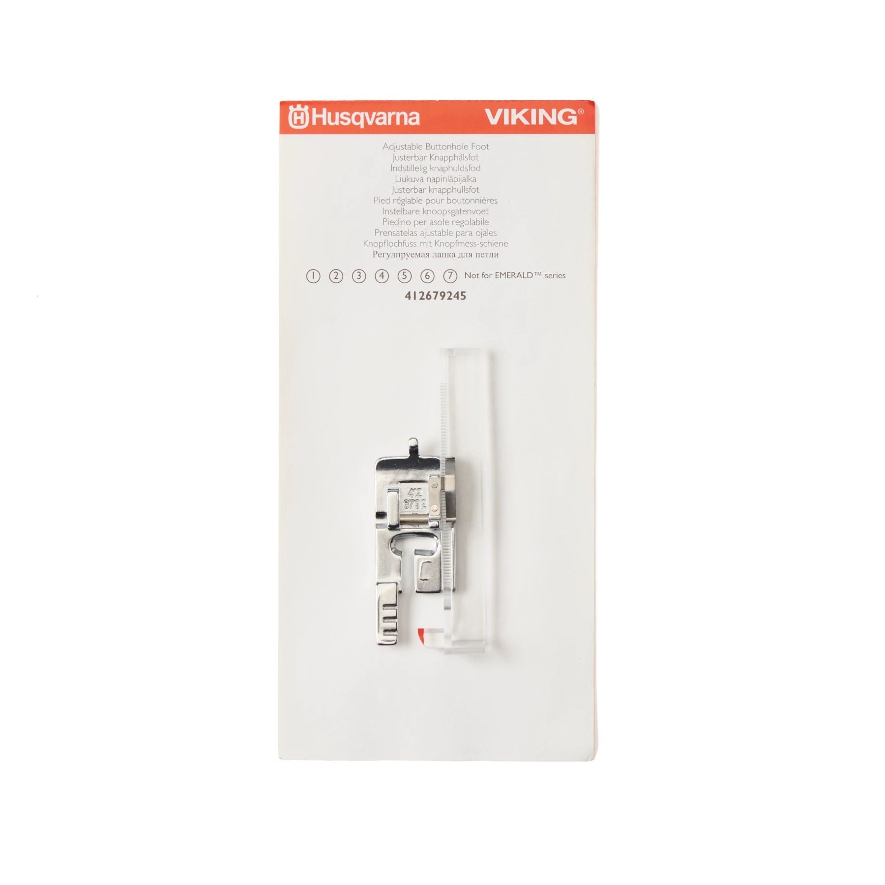 エヴオル－ツ120H F Adjustable Buttonhole Foot (1-8) | Husqvarna® Viking®