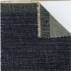 Denim de mezcla de lino con hilo retorcido en colores índigo, natural y gris pardo