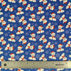 Christmas Teddy Bears and Snowflakes on Blue 100% Cotton Fabric