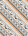 Halloween Orange Ticking Diagonal Stripe Bats Pumpkins on White