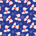 Christmas Teddy Bears and Snowflakes on Blue 100% Cotton Fabric
