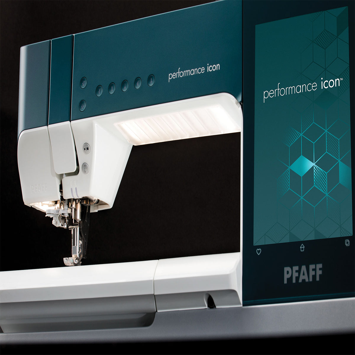 PFAFF performance icon 10.1 inch colour touchscreen and illuminated workspace