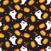 Halloween Ghosts and Pumpkins on Black 100% Cotton