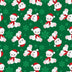 Ositos de peluche navideños y copos de nieve sobre tela verde 100 % algodón