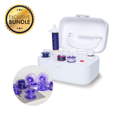 PFAFF® Bobbin Winder with Violet Bobbins Bundle -- Product Image