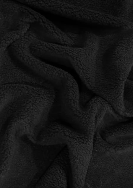 Tela de pelo sintético Sherpa / Negro / Se vende por metros||color: Negro