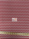 Poly Cotton Fabric .4" Zig Zag Chevron / White/Red / Sold By The Yard