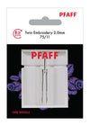PFAFF® Twin Embroidery Needle 2mm Size 75/11 1-Pack -- Product Image