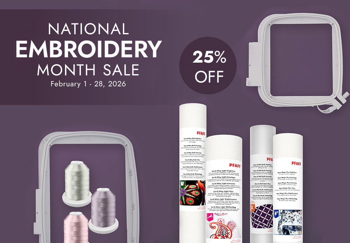 Pfaff Embroidery Hoop, Thread, and Stabilizers