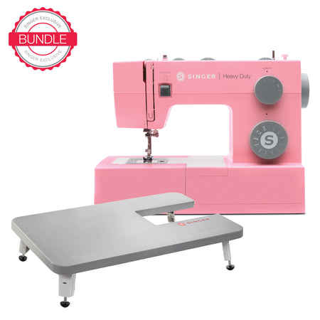 SINGER® Heavy Duty 4411 Pink Sewing Machine & Extension Table Bundle